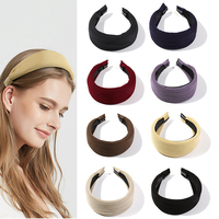 Bandeau large antidérapant uni pour femmes, automne et hiver, accessoires de cheveux en tricot élastique, bandeau de sport en tricot tendance