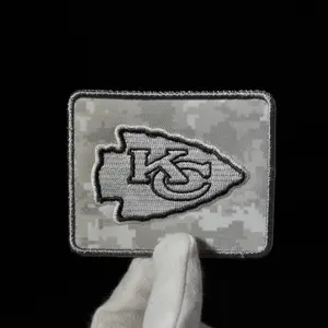 Factory wholesale Custom Kansas City Chiefs Embroidered patch Nfl Team Embroidered emblem Sports Patch With Iron-on Backing