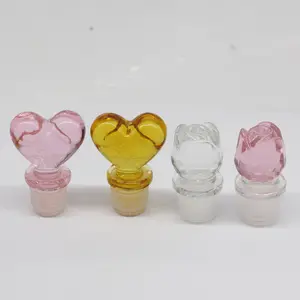 Lampwork-tapón de silicona para botella de vino, para boda y regalo, Día de San Valentín