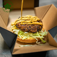 Vente flash - Boîte à hamburger personnalisée en carton kraft brun ondulé noir pour la restauration rapide