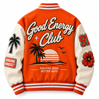 Nouvelle veste universitaire bicolore personnalisée avec broderie en chenille épaisse, corps en laine rétro, manches en cuir, veste de style Letterman, fabrication en usine