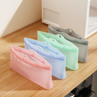 Sacs de rangement de cuisine en silicone transparent de qualité alimentaire Lfgb, personnalisés en gros, étanches, sans BPA