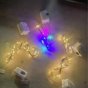 Guirlandes lumineuses LED en fil de cuivre, 10, 20, 30 puces LED, interrupteur manuel, alimentées par piles, pour fleurs, gâteaux, boîtes cadeaux, décoratives, ambiance lumineuse - Product Image 1