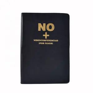 可定制金色标志黑色A5皮革书写日记本精装mikirei空白笔记本