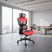 Chaise de bureau exécutive ergonomique moderne en maille ventilée, réglable et pivotante, avec cadre en fer, pour la maison et le bureau