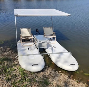 Bote Inflable para 2 Personas, Tabla de Paddle Surf, Pontón de Pesca, Catamarán Portátil para <span class=keywords><strong>Fiestas</strong></span> Acuáticas - Product Image 4