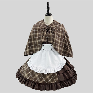 Detective Love Song Maid Outfit Plus Size Costume Cosplay Vintage A-Line Woven Fabric Set - Product Image 1