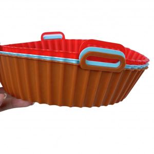Bandeja de silicona reutilizable para freír al aire, bandeja para hornear, para horno, ecológica, no tóxica, 20,5x17,5x5cm, duradera - Product Image 3