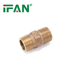 Conector de tubo de agua de pezón de bronce de fábrica IFAN, accesorio de plomería de latón, accesorio de tubería de bronce