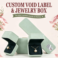 Boîte à bijoux carrée en velours personnalisée, structure rigide recyclable, étiquette VOID anti-effraction, anti-contrefaçon, emballage de luxe pour bagues et montres
