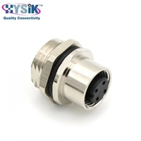 Connecteur de panneau frontal M12 femelle à 5 broches codées B, avec coupelle à souder, prise circulaire étanche pour câble de capteur industriel