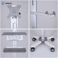 Chariot médical pour bronchoscope avec support de moniteur VESA, double étagère et plateau pour salle d'endoscopie, hôpital, vente en gros, OEM