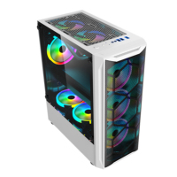 Vente en gros pc gamer best price desktop personnalisé verre btx avec ventilateur desktop led mid tower gaming case