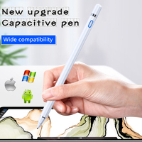 Stylet 2 en 1 à écran tactile, bon marché, stylo en plastique universel pour dessin numérique, disque d'écriture