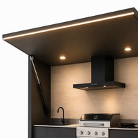 Module de cuisine extérieur étanche sans formaldéhyde avec armoire en aluminium et plan de travail en acier inoxydable pour grandes fêtes de jardin