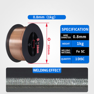 0.8mm 1KG AWS A5.18 ER70S-6 fils de soudage en acier au carbone gaz <span class=keywords><strong>Mag</strong></span> CO2 consommables de soudage fil solide Er70s-6 Co2 Mig fil de soudage - Product Image 2