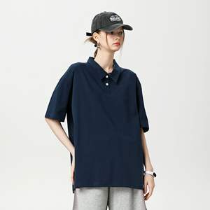 Polo unisexe en coton premium coupe oversize – T-shirt à manches courtes décontracté à col classique en tissu doux pour hommes et femmes - Product Image 2