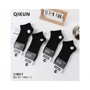 Calzini neri da uomo monouso antiscivolo Sport Business quotidiano elegante e traspirante lungo stampa digitale in poliestere Spandex inferiore - Product Image 1