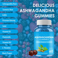 Fournisseur direct d'usine, prix bas, étiquette personnalisée, gummies à l'ashwagandha et à la crinière de lion, suppléments antioxydants, gummies à la vitamine D