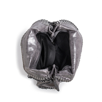 Sac Hobo Femme en Cuir PU Métallisé Brillant avec Chaîne, Grand Sac Fourre-tout à Bandoulière Souple, Sac à Main Croisé Tendance pour Soirée