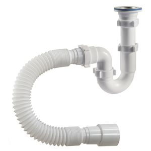 Sifón Fregadero Tipo 1 1/2 "X 40 <span class=keywords><strong>Con</strong></span> Manguera Corrugada 40/50 Sifón Desagüe de Cocina Residuos - Product Image 1
