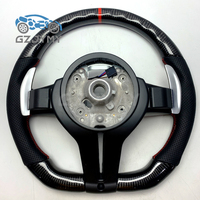 Volant en fibre de carbone pour BMW M3 G80 G82, cuir perforé, logo tricolore, surpiqûres personnalisées, amélioration sportive de course