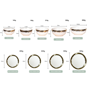 Juego de Platos de Porcelana al por Mayor de 6/7/8/10 Pulgadas, Platos de Presentación de Cerámica con Borde Dorado, Plato de Bone China para <span class=keywords><strong>Restaurante</strong></span> - Product Image 2
