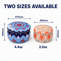 Boîte en fer blanc Mandala pour bougies 2.2oz 4.4oz, pour fabrication de bougies DIY et aromathérapie, avec couvercle, emballage cadeau, vente en gros