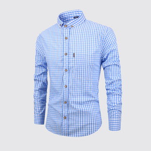 Chemise en coton à manches longues, tenue professionnelle, formelle, décontractée, polyvalente, couleur unie, vêtements de travail pour homme - Product Image 5