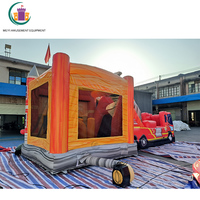 Camion de pompier gonflable personnalisé château de maison de rebond toboggan interactif avec impression de logo gratuite pour les ventes ou les fêtes d'enfants