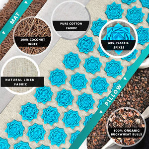 Harbour-alfombrilla de acupuntura Natural para aliviar el dolor de espalda y cuello, juego de almohada - Product Image 3