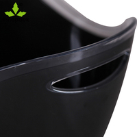Glacière de style bateau, seau à glace, refroidisseur à vin, en plastique PS transparent, double poignée, 3L/8L, qualité alimentaire, résistant à l'oxydation, antistatique, ovale