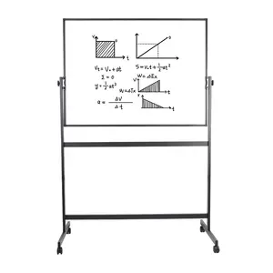 Caballete de pizarra móvil de altura ajustable, 90x120 CM, rotación de 360 con ruedas bloqueables, uso para mensajes y tablero de escritura