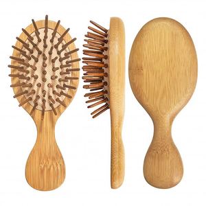 Supplier Eco-Friendly Bamboo Cushion Hair Comb, Portable Detangling Massage Brush, Daily Bathroom <b>Accessory</b> for All Hair Types - Product Image 1