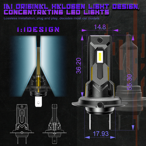 X-7SEVEN Phiên Bản Cập Nhật 70W 15000lm H7 <span class=keywords><strong>LED</strong></span> Đèn Pha Bóng Đèn Cao Thấp Chùm <span class=keywords><strong>H4</strong></span> <span class=keywords><strong>LED</strong></span> Đèn Pha 6500K Trắng 9005 9006 9007 9012 <span class=keywords><strong>LED</strong></span> - Product Image 2