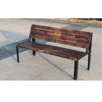 American Outdoor Vintage Rustic Street Garden Bench Park 3 places Chaise de loisirs Banc en bois avec pieds en fonte d'aluminium