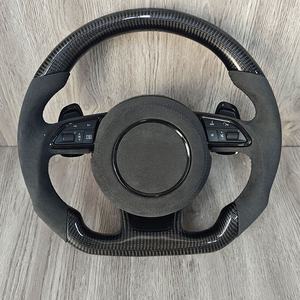 Volante de cuero duradero de fibra de carbono Real para <span class=keywords><strong>Audi</strong></span> A3 A4L A5 A6L A7 <span class=keywords><strong>A8</strong></span> Q5 Q7 Q8 TT R8, volante de coche Universal de lujo - Product Image 3