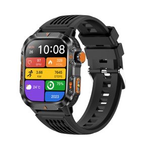 Montre connectée GPS DF HT36 noire avec lampe torche LED, écran HD, appels Bluetooth, surveillance de la fréquence cardiaque, de l'oxygène sanguin et de la santé, montre connectée sportive - Product Image 4