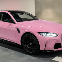 Vinilo para Envolver Autos en Color Rosa Cristal Brillante, Película Adhesiva para Carrocería que Cambia de Color