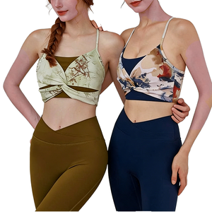 Women's V Neck Yoga <b>Crop</b> <b>Top</b> Breathable Stretch Fitness Tank for Gym Pilates Workout Custom Activewear - Product Image 1
