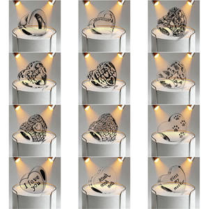 Venta al por mayor de abalorios de plata <span class=keywords><strong>S925</strong></span> Fitpandoraer con forma de corazón, luna y estrella, diseño de huellas de manos de pareja, huecos, para DIY - Product Image 1