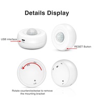 Sensor de Movimiento PIR con Control Remoto por Aplicación Tuya, Alimentación USB, Alarma de Seguridad, Detector de Movimiento de 360 Grados para Techo, Zigbee 3.0