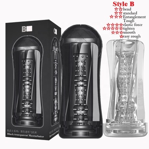 Tazza di masturbazione nera trasparente per uomo massaggio alla fica masturbatore maschile Solo <span class=keywords><strong>Play</strong></span> stimolazione figa Stroker prodotti per adulti per uomo - Product Image 3