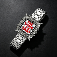 Montre à Quartz Analogique en Alliage Style Gothique Y2K Rétro avec Design Griffe de Luxe en Albâtre pour Hommes/Femmes Tendance Européenne et Américaine