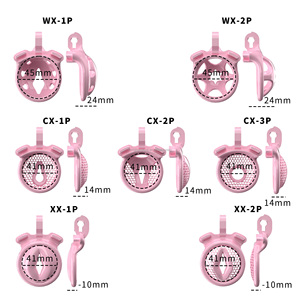LOVE Color Fun sexy male Chastity pene jaula dispositivo Cock Ring Lock key juguete para adultos novedad juego sexual jugando - Product Image 2