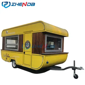 Fabricante de carritos de comida, dropshipping de bajo precio, carrito de comida móvil personalizado, elegante remolque de comida amarillo