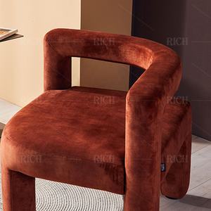 Sillones <span class=keywords><strong>de</strong></span> madera para el hogar, silla <span class=keywords><strong>de</strong></span> salón moderna <span class=keywords><strong>de</strong></span> metal gris, asiento individual pequeño, sillón <span class=keywords><strong>de</strong></span> terciopelo con relieve - Product Image 5