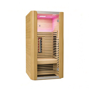Moderna Sauna a Infrarossi in Legno di Hemlock Canadese con Terapia a Luce Rossa a Spettro Completo e Cabina in Cedro - Product Image 4