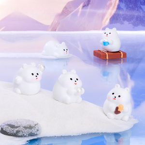 Orsetto di peluche bianco per giochi sulla neve Weij Landscape, accessori decorativi fai-da-te per paesaggi ghiacciati, mini albero - Product Image 1