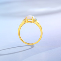 Bague en argent sterling 925 style rétro avec opale, très tendance pour femmes